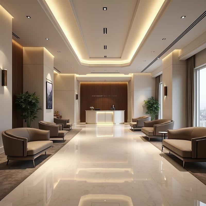 Sảnh lễ tân sang trọng, nội thất cao cấp tại Tòa nhà President Place 93 Nguyễn Du TP HCM